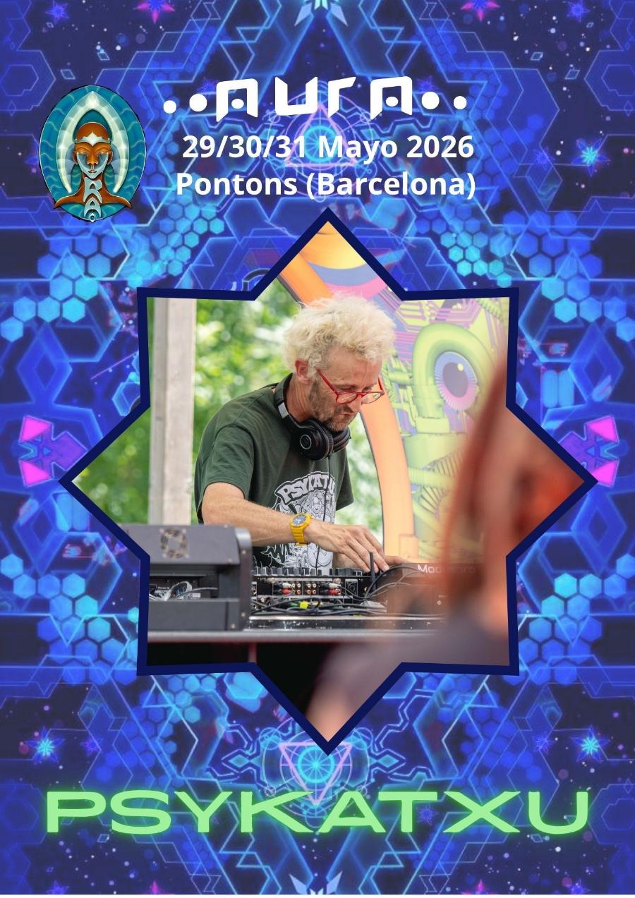 PSYKATXU poster for the Aura Open Air Festival 2026, in Pontons